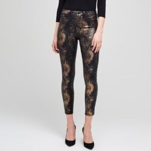 L’agence MARGOT FOIL JEAN IN BLACK HOLO SNAKE size 4